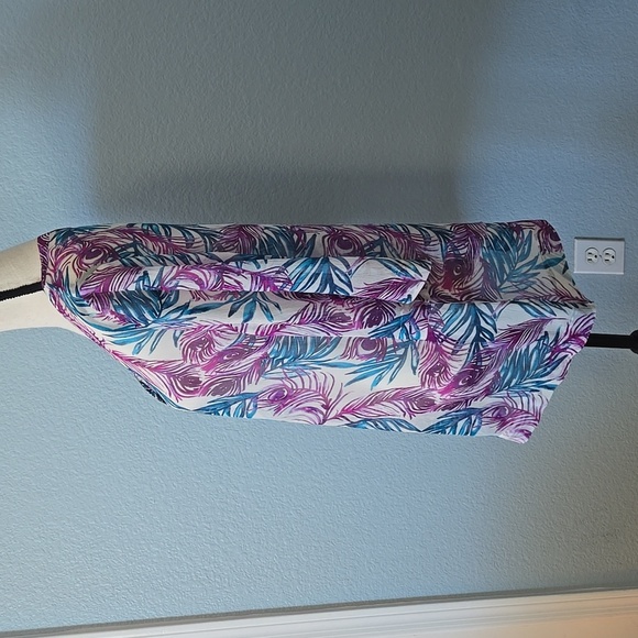 TOMMY BAHAMA Tropical Tunic Top Blouse Cover Up V Neck Button Closure SZ LARGE - Picture 5 of 12